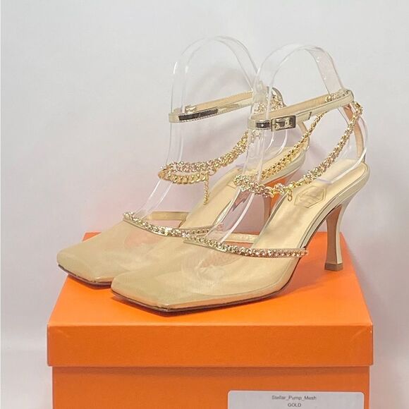 Nalebe Stellar Crystal-Embellished Ankle-Strap Pumps size 38 - Picture 11 of 13